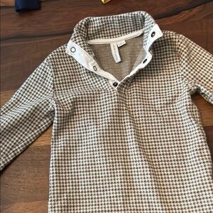 Janie and Jack Houndstooth Pullover - Brown and White 4T